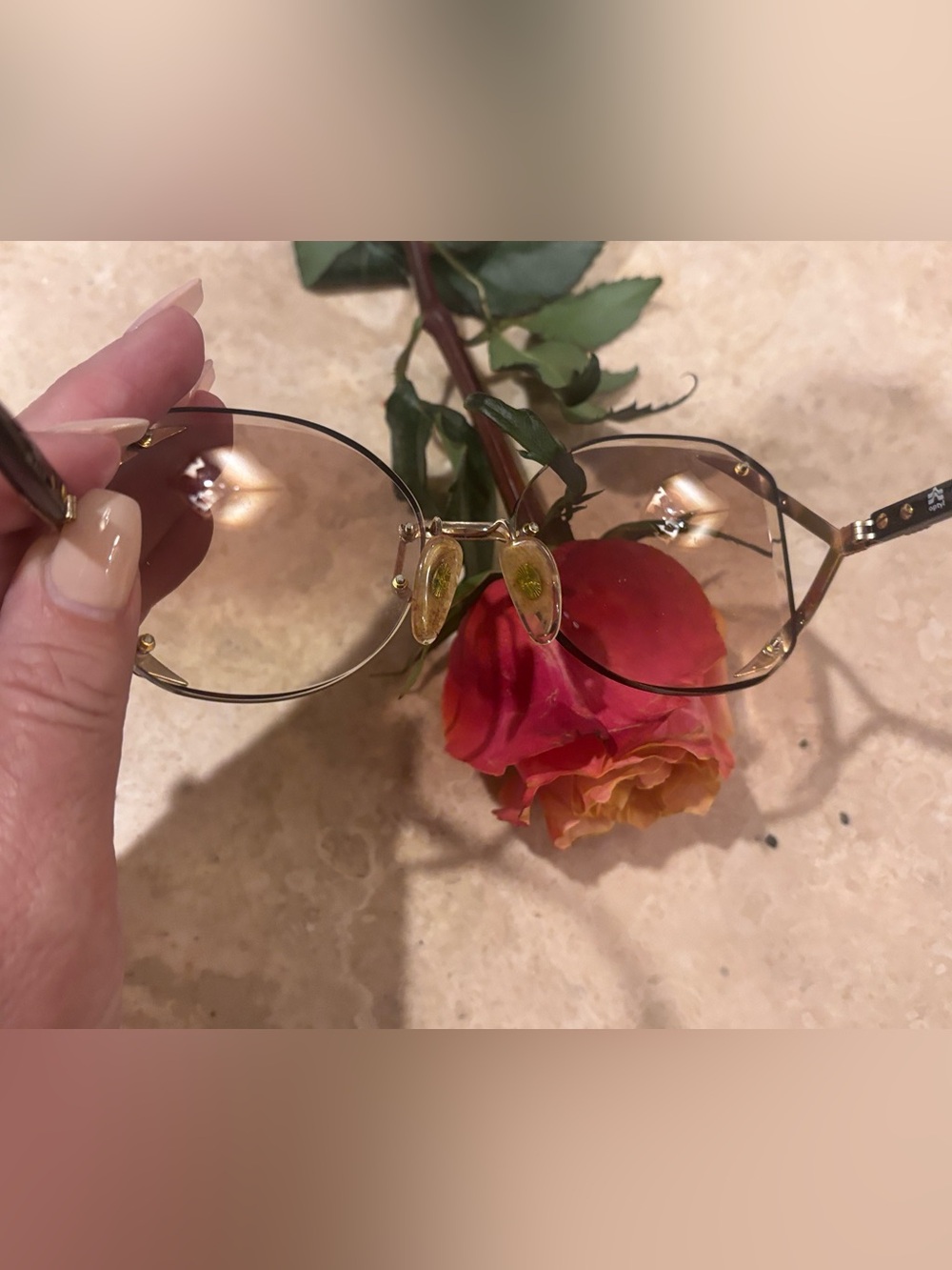 Vintage Dior Gradient Sunglasses with Gold Nose Pads